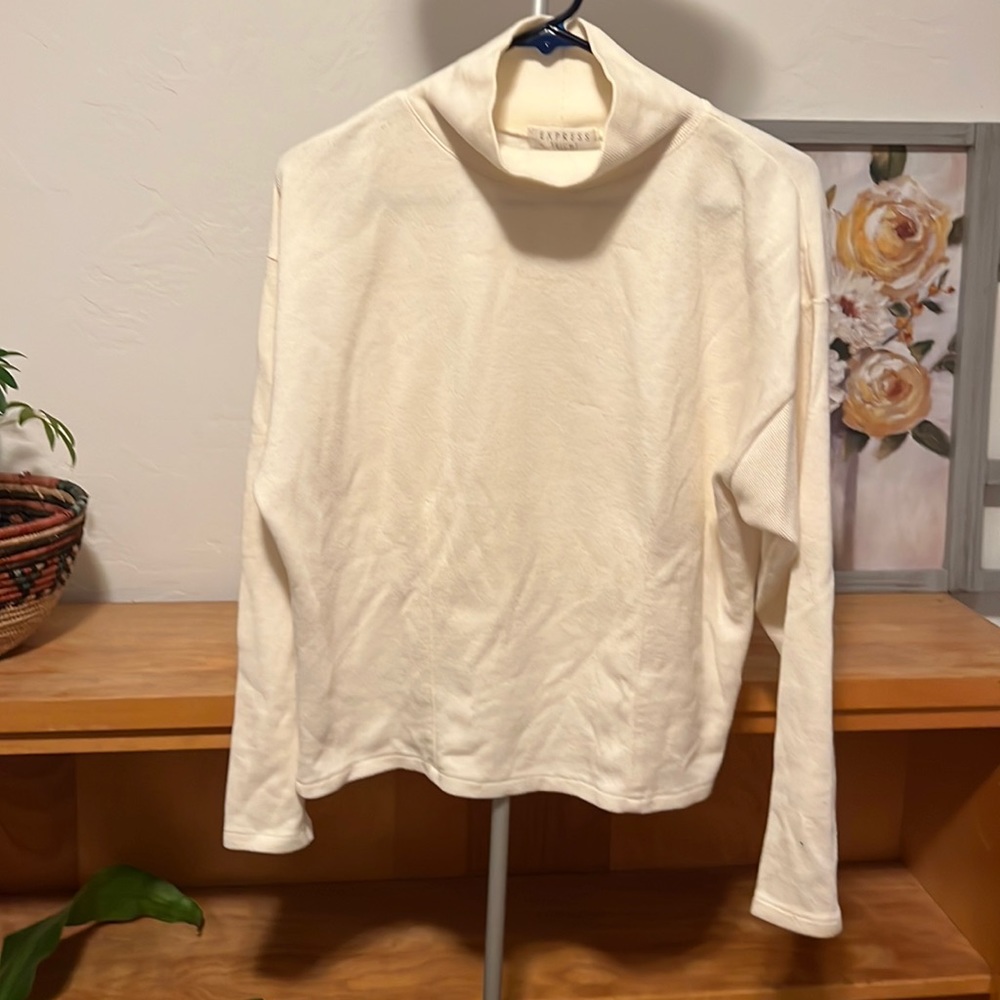 Express Trico large white/cream colored sweater